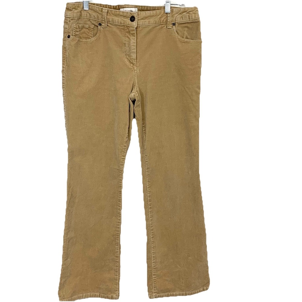 Chicos 1.5‎ Corduroy Pants Neutral Woman M/10 Stretch Boot Cut Casual Work Tan
